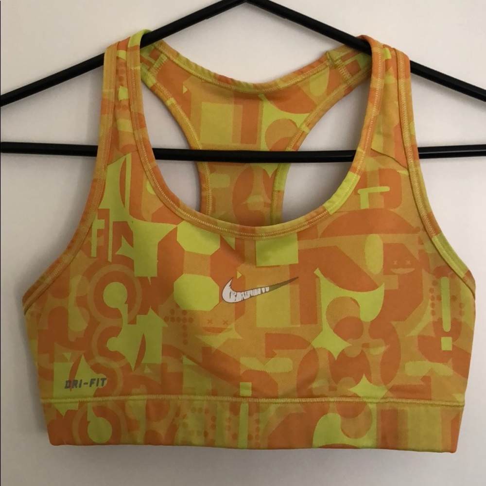 Yellow Nike Sports Bra